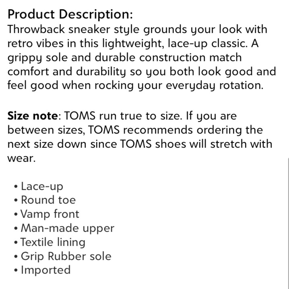 Toms Cabrillo Black and White Terry Cloth Lace Up Sneaker Tennis Shoe Size 8.5 - Picture 12 of 12